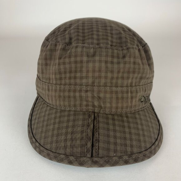 Outdoor Research Brown Plaid Fitted Short Billed Hat Mens Medium - Picture 2 of 5